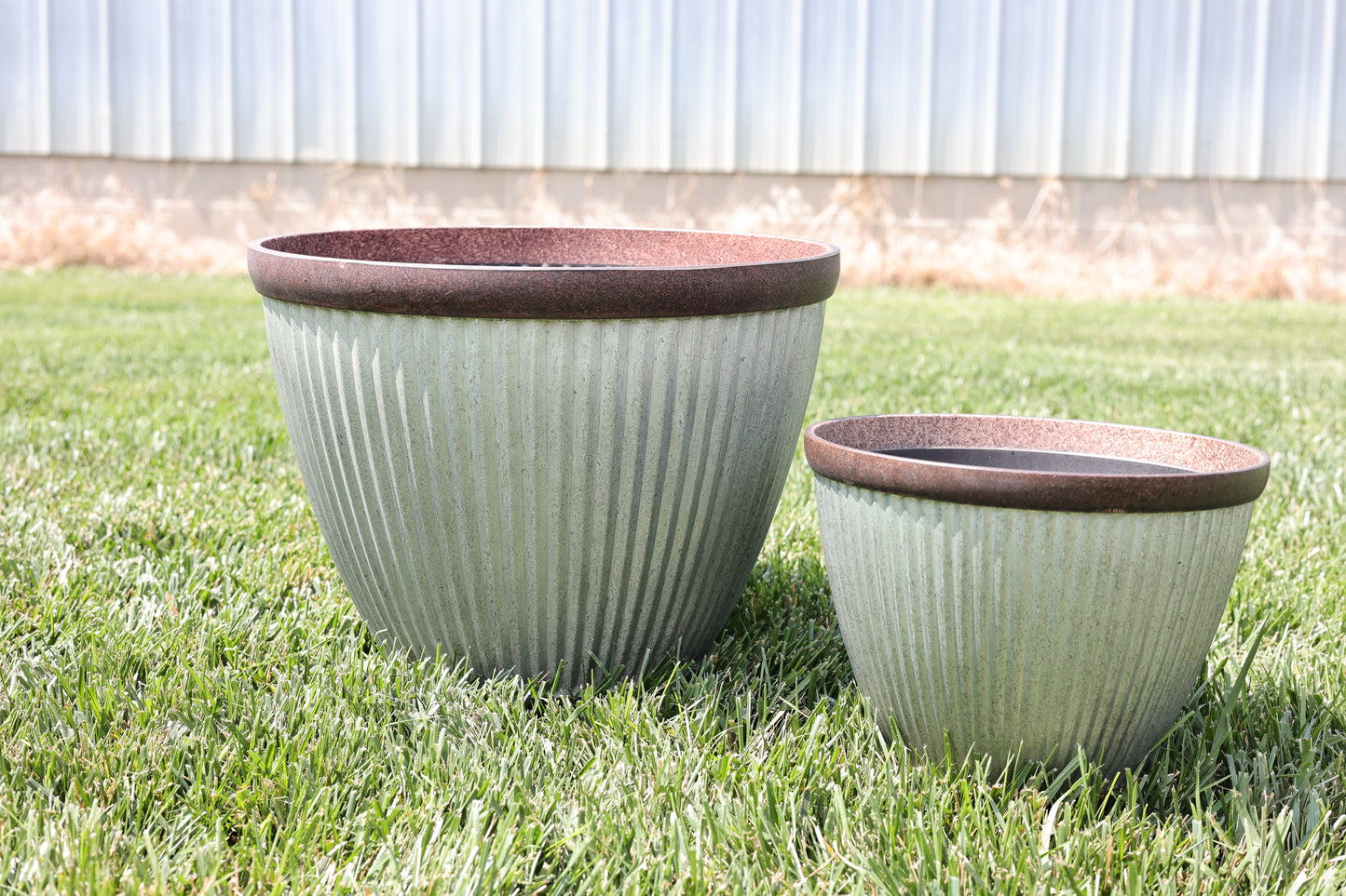 Rustic Galvanized Plastic Planter