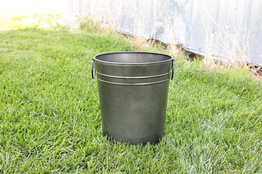 Striped Galvanized Metal Planter